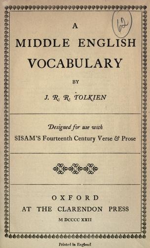A Middle English Vocabulary